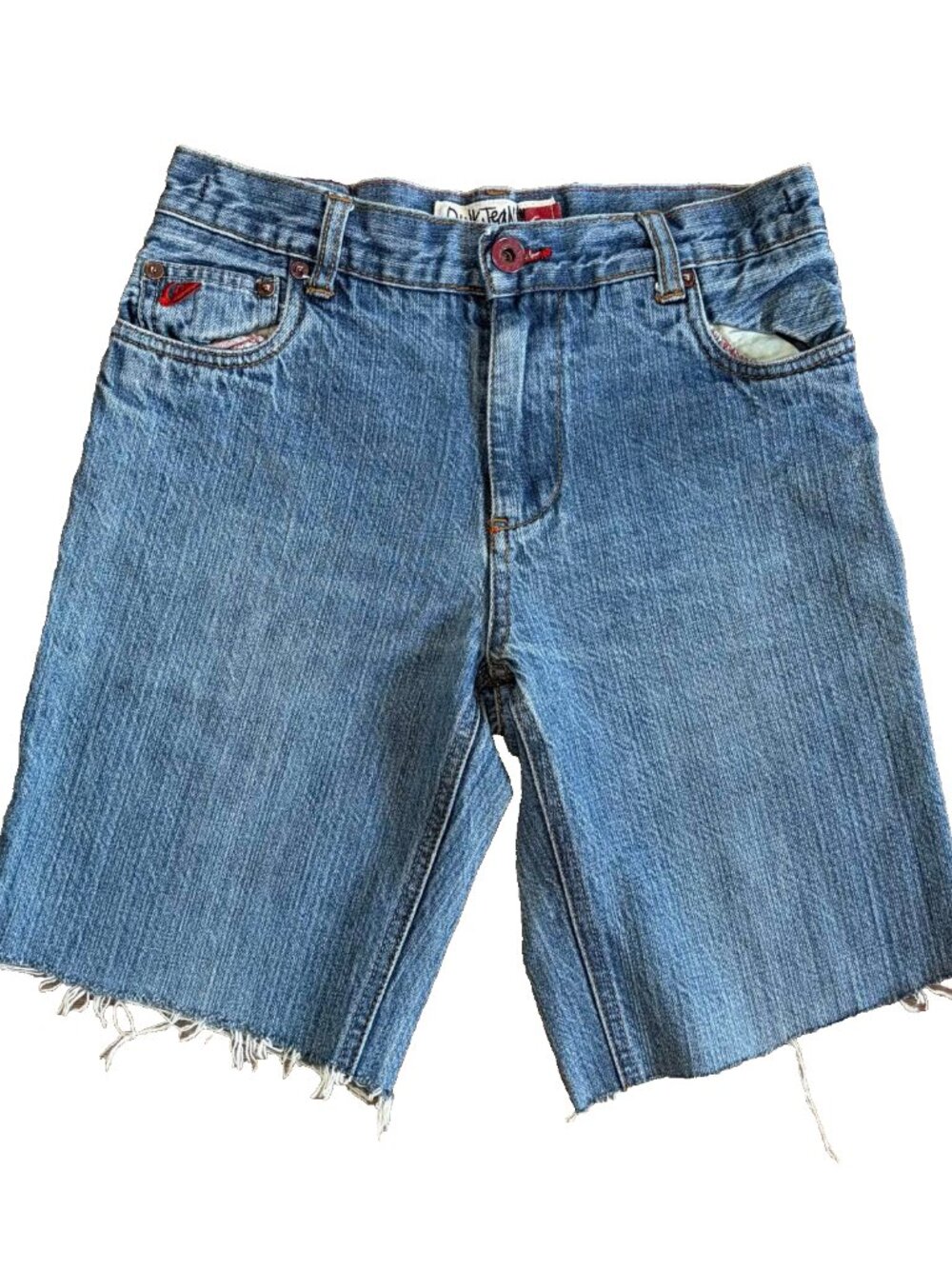 VTG 00s Quiksilver QuikJean Denim Shorts Size 28 Raw Hem Frayed Y2K Skater Surf